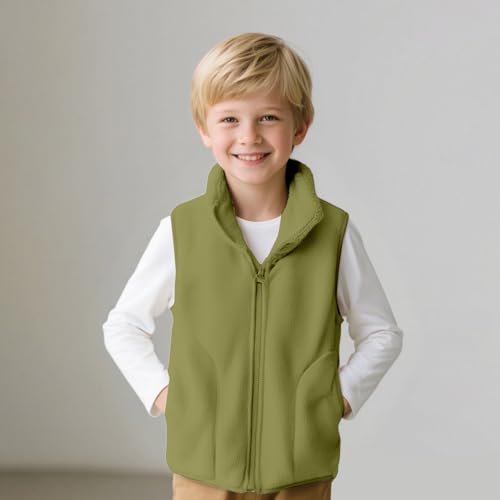 Toddler Boy Girl Fleece Vest Kid P𝐨lar Fleece Zipper Jacket Teen Sleevless Fall Winter Warm Outerwear With Pocket2