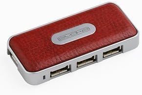 Sigma APO HBH4LABD Faux Leather Design USB 4 Port Hub, Burgundy