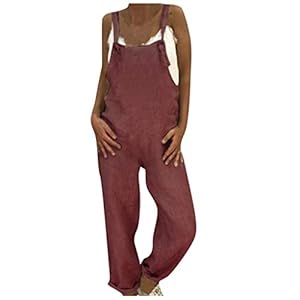 WUAI Women’s Summer Rompers Casual Loose Baggy Bib Pants Linen Cotton Wide Leg Harem Overalls Jumpsuits(Light Grey ,XX-Large)