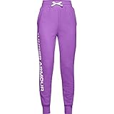 Under Armour Pantalones Deportivos Rival de Forro Polar para niñas, Exotic Bloom (568)/Crystal Lilac, Small