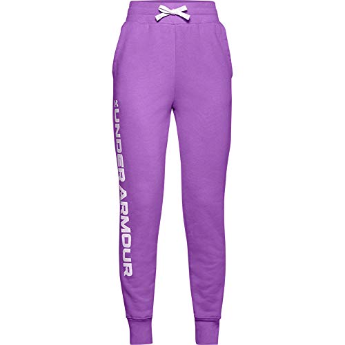 Image of Under Armour Girls' Rival Fleece Joggers , Exotic Bloom (568)/Crystal Lilac , Youth Medium