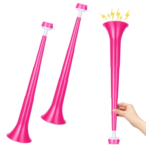 GCQJOQ - 2 trompetas de plástico plegables de 21 pulgadas, para eventos deportivos, fútbol, carnaval,...