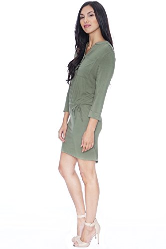 knee length dresses for ladies Heavyweight Linen Midi Dress - Gray Linen Dress - Linen Dress with Pockets - Boho Linen Dress with Belt main image 0