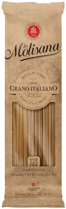 La Molisana, Spaghetto Quadrato Integrale n. 1, Pasta Integrale da Solo Grano Italiano - Trafilata al Bronzo, Ricca di Fibre, Ruvida e Tenace con Eccellente Tenuta in Cottura - Confezione da 500g