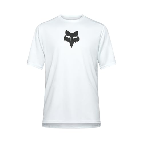 Fox Racing Men's Ranger Short Sleeve Mountain Bike Jersey, Pale Blue Fox Head, Large