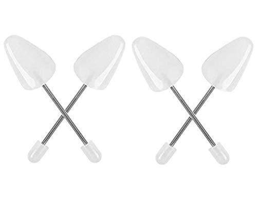 2Pairs Women\'s Clear Plastic Adjustable Spring Shoe Trees Shoe Shapers Shoe Form Stretchers Boot Holders with Tension Spring Coil (Transparent)