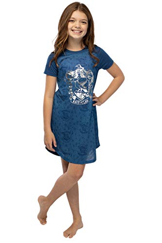 Harry Potter Girls' Foil Print Hogwarts Houses Short Sleeve Raglan Nightgown - All 4 Houses Available3