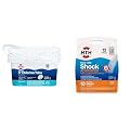 HTH Swimming Pool Care Bundle - 42056W 3" Chlorine Tabs Ultra 8lb and 52037 Shock Advanced Cal Hypo Formula 12 Count
