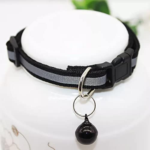 DRK Shopmart Reflective Safe Pets Collar with Bells Adjustable Length Puppy Collar Reflected Sot Nylon Collar for Puppy and Cat