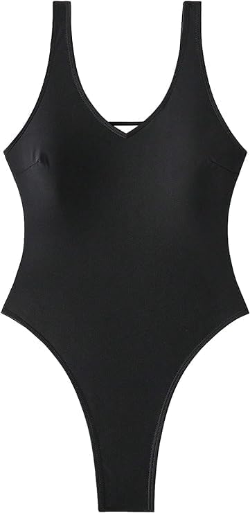 Sexy Backless Cheeky High Cut Leg Thong V Neck One Piece Swimsuit - Image 3
