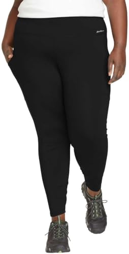 Mallas negras para mujer Eddie Bauer talla XS en tejido elástico cómodo 4