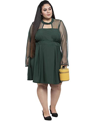 Image of Flambeur Women's Crepe Fit and Flare Knee-Length Dress