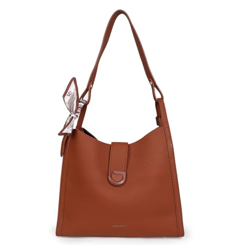 Image of Magnolia Women's Betula Medium Handle Croco Pattern Tote Bag | Ladies Classic Solid Color Purse Shoulder Fashion Handbag Inner Pocket with Zip For Daily Use Work Travel