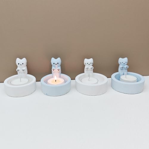 Moule chat pour bougeoir en silicone durable de haute précision coulée résine