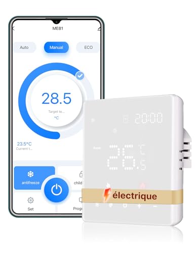 MOES Termostato Inteligente Calefacción por Suelo de Agua y Caldera, WiFi Termostato de Espacio Calefacción Programable Compatible con Alexa/Google Home, Smart Life/Tuya (MOES ZigBee Hub Requerido)