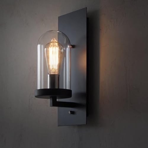 Lámpara de lectura junto a la cama con pantalla de vidrio y aplique de pared industrial retro loft 4