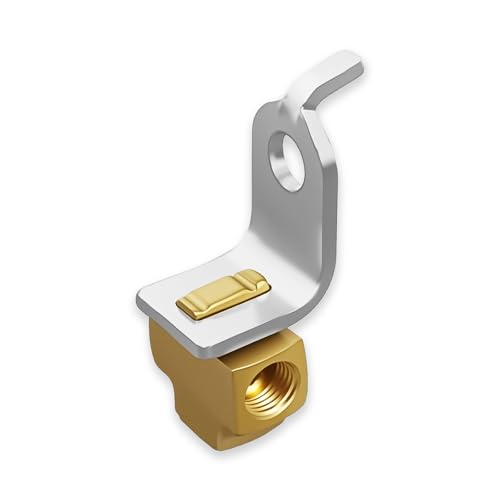 GAOLAOSY 3-Way Brake Line Tee with Mounting Bracket, Brass Brake Line Union Fitting 3/16