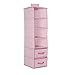 Delta Children 6 Shelf Hanging Wall Storage with 2 Drawers - Easy Storage/Organization Solution- Holds Sweaters, Shirts, Pants, Accessories & More - Movable Drawers Allow for Customization, Pink