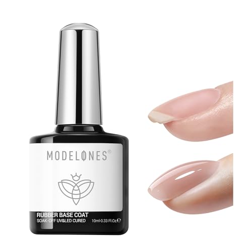 modelones Rubber Builder Nail Gel Base Coat, Jelly Nude Translucent Builder Base Nail Gel Thickening Strengthening Building Apex for Beginner DIY Salon at Home