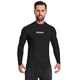 KMT Men Wetsuit Top, Long Sleeve Wet Suit 2mm Neoprene Shirt Keep Warm in Cold Water Swimming Scuba Surfing Diving Shirts Zipperless Black XL