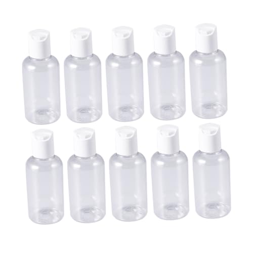 KONTONTY 10個 詰め替え可能トラベルボトル 押し出し式キャップ付き シャンプー乳液化粧水対応 携帯便利旅行用収納容器 ラン ランダムカラー
