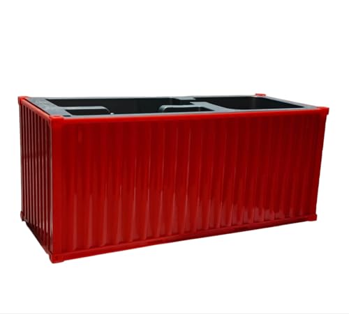 Image of Shipping Container Pen Stand, Container Style Desk Organizer Pen Stand for Office Table Shipping Company, Unique Tabletop for Gifting (Red)