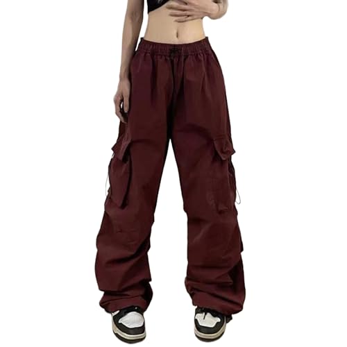 Mens Baggy Cargo Pants Loose Fit Parachute Jogger Trousers with Pockets Casual Trendy Streetwear Harem Pants
