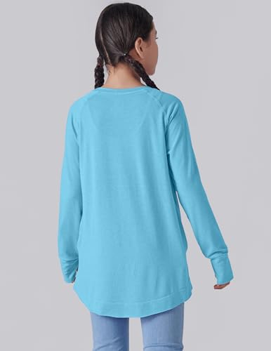 Image of Liberty Pro 2-Pack Girls' Loose Fit Long Sleeve Tunic Tops with Pockets and Thumb Holes, Casual T Shirts for Tween Kids