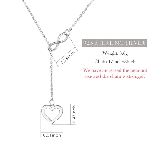 Infinite Heart Necklace - 925 Sterling Silver Heart Necklaces for Women Gifts for Wife Women on Birthday Womens Jewelry Necklace3