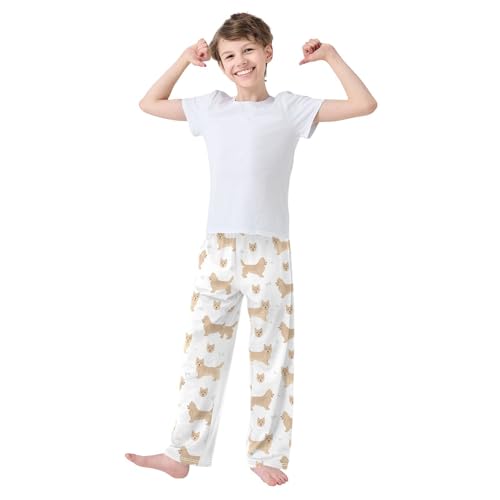 Boys' Pants Funny Cute Dog Long Bottoms Jogger Pants Elastic Waist Trousers with Pockets S-XL2