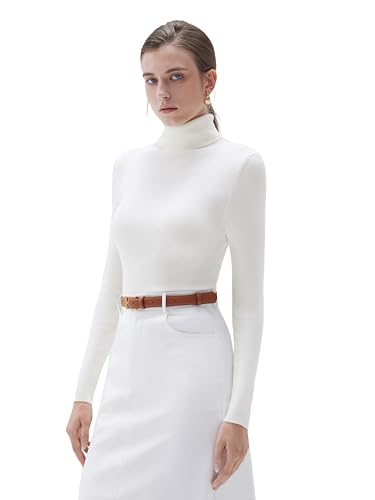 SUUKSESS Women Turtleneck Cashmere Blend Sweater Long Sleeve Shirts Fall Basic Thermal Tops Winter...