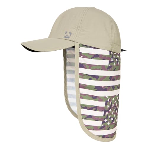 Image of TOP-EX L /XL /XXL UV50+ Waterproof Neck Flap Baseball Sun Cap | Large-head fit; UPF 50+ ear and neck coverage; waterproof shell; adjustable drawcord for fishing, hiking and outdoor work