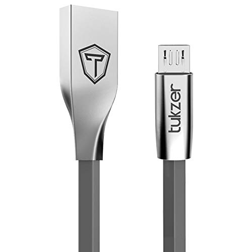 Image of Tukzer Aluminium Plug Slim Micro USB to USB Cable (3.2 ft /1 Mtr) - Grey