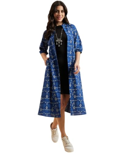 Image of Azira Cotton Abstract Print Front Open Shrug & Calf Length & Western & Casual Wear & Summer Wear & Shrugs for Woman Stylish