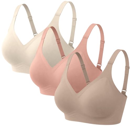 Soutien-gorge sans armatures lot de 3 brassières sans couture à couverture complète pour femme