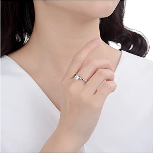 Round Brilliant Cubic Zirconia Titanium Engagement Ring, Titanium CZ Wedding Band, Eternity Rings for Women Size 7 to 10 6