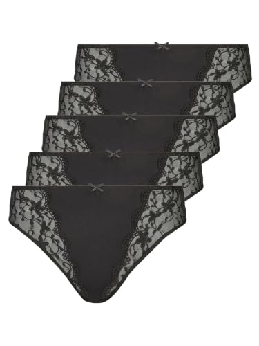 Slip échancré lot de 5 culottes avec bords ultra-plats et dentelle tailles 38-52