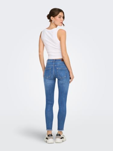 ONLY Damen Jeans ONLBLUSH MID SK ANK RW DNM REA1319 NOOS 15293282,Medium Blue Denim,XL / 30L – Ansicht 2