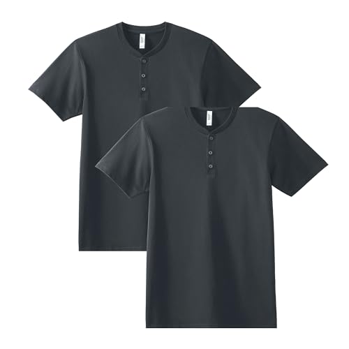 American Apparel Unisex-Adult CVC Henley T-Shirt, Style G2004cvc, 2-Pack