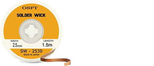 Image of OSFT Solder Wick Braid Copper Wire with Flux 1.5m Length X 1.5mm Width I Desoldering Wire I Solder Sucker I Solder Remover I Soldering Iron I Solder Braid for Circuit Board (2.5mm x 1.5m, 2)