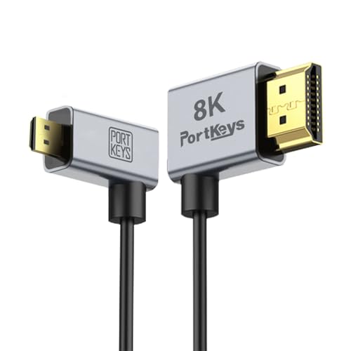 Image of Portkeys 8K Ultra Thin HDMI Cable 2.5mm Diameter, A Slim Soft Cable 48Gbps Ultra High Speed HDMI 2.1 Cord 8K@60Hz, 4K@120Hz for Monitor, PS5, Xbox, PC, HDTV (A to D, 30cm)