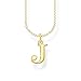 Produktbild THOMAS SABO Sabo Damen Halskette mit dem Buchstaben J 925er Sterlingsilber 750er Gelbgold-Vergoldung, Länge: 38cm - 45cm, KE2019-413-39-L45V