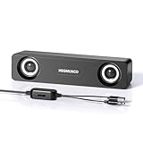 Compact PC Speakers for Desktop - 10W Wired Stereo Speaker with Volume Control Knob, USB Powered, 3.5mm Audio Input, Laptop Expertly Tuned Computer Soundbar with Deep Bass for Office, Home, and Gaming