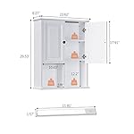 HAIOOU Bathroom Wall Cabinet with Motion Sensor LED Light, Wooden Medicine Cabinet Wall Mounted Cupboard, Over Toilet Storage Cabinet with Buffering Hinges and Adjustable Shelf - Modern White - Image 3