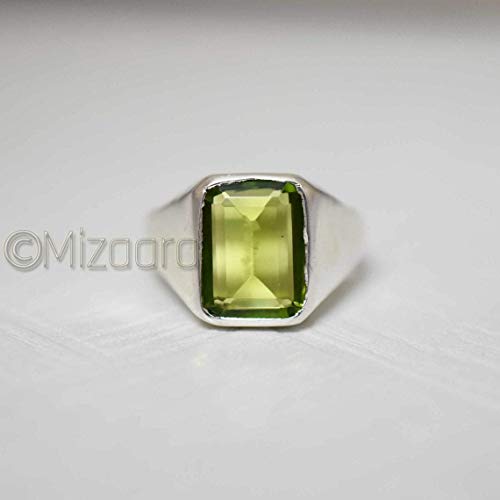Peridot Men's Ring, 925 Sterling Silver, August Birthstone, Peridot Signet Ring, Peridot Gemstone Ring, Handmade Ring, Birthday Gift For Her, Valentine Day #TOP2