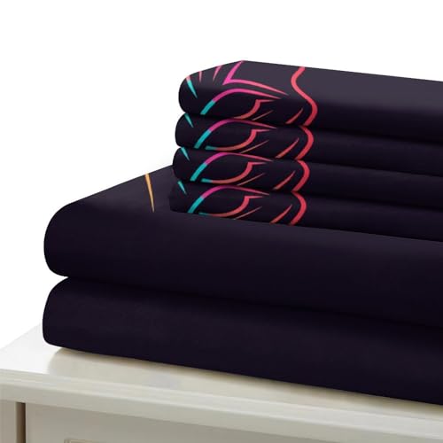 Housse de couette chat 3D 135x200cm en microfibre douce avec taies