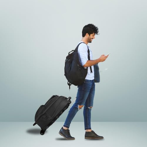 Mochila com Rodinhas para Adulto, Resistente à Água, Reforçada, com Carrinho (Marrom)