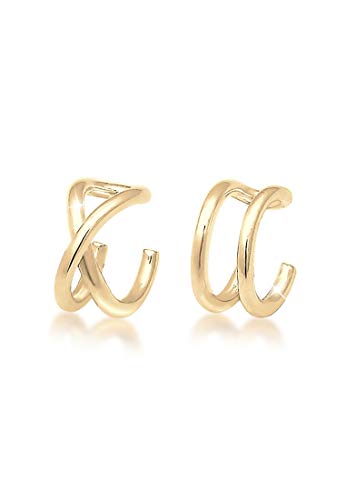 Boucles d'oreilles Elli : set earcuff tendance en argent 925 pour femme