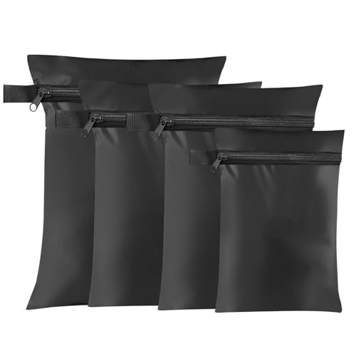 AYSYR 4 Stück Wetbag Schwarze,Wet Bag Geeignet für Reisen,Nasstasche zur Aufbewahrung,Wasserdichter Beutel Nicht Leicht Verschmutzbar,Wäschesack Reise (22 * 35,25 * 38,28 * 40,20 * 30cm)