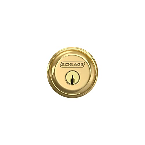 Schlage B60N505 Deadbolt, Keyed 1 Side, Bright Brass #TOP5